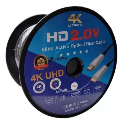 CABLE DE VIDEO DE FIBRA OPTICA DELTA 4K HDMI V2.0 DE 80mts.