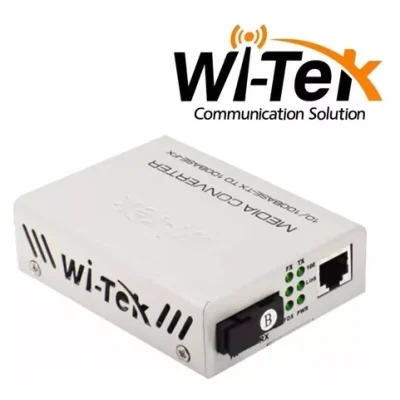 CONVERTIDOR DE MEDIO WDM WI-TEK WI-MC101G GIGABIT FIBRA OPTICA MONOMODO CONECTOR SC 20km