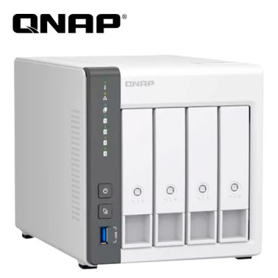 SERVIDOR NAS QNAP TS-433-4G-US 4xBAHIAS, SATA, RAID 0-10, 2.0Ghz, 4GB ON BOARD, PUERTOS USB, USB 3.2 , 2.5GbE