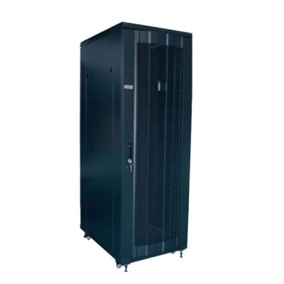 GABINETE RACK DE PISO POWEST NGBP-8040 CON PUERTA MALLADA 40UR (60x80x198cm)