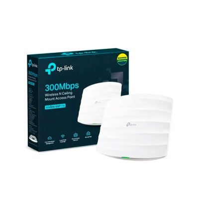 ACCESS POINT WIRELESS N TP-LINK EAP115 2.4GHz DOS ANTENAS INT. 300Mbps SOPORTA PoE DE TECHO