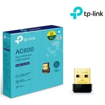 ADAPTADOR USB WIRELESS AC600 TP-LINK ARCHER-T2U NANO DUAL BAND 600Mbps