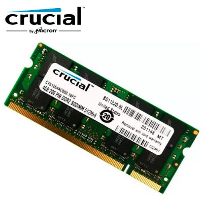 MEMORIA RAM CRUCIAL DDR2 SODIMM 4GB PC2-6400 A 800MHZ PARA LAPTOP O NOTEBOOK