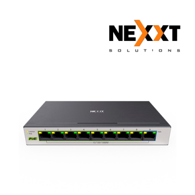 SWITCH NEXXT VERTEX NSW-V900P DE 9 PUERTOS GIGABIT 10/100/1000 CON 8 PUERTOS PoE+ 65W