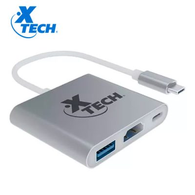 ADAPTADOR HUB X-TECH XTC-565 3 EN 1 USB-C A USB 3.0, HDMI 4K, USB-C