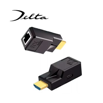 ADAPTADOR KIT EXTENSION DELTA HDMI CON CABLE UTP 1xRJ45 + CABLE DE ALIMENTACION HASTA 60mts.