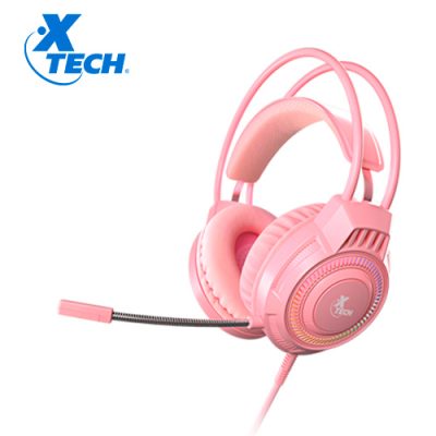 AURICULARES XTECH XTH-564 KHIONE GAMING LED CON MICROFONO Y CONTROL DE VOLUMEN 3.5MM ROSADO