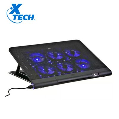 BASE ENFRIADORA XTECH XTA-160 PARA LAPTOP 17″ INCLINABLE 3 NIVELES CON 6 VENTILADOR.