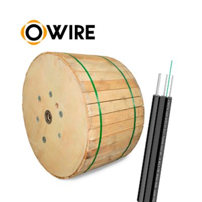 FIBRA OPTICA DROP OWIRE SM 1 HILO PLANA F8 G.657A2 CON MENSAJERO FRP 2km.