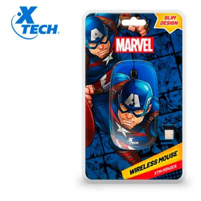 MOUSE INALAMBRICO XTECH XTM-M340CA MARVEL CAPTAIN AMERICA 4 BOTONES