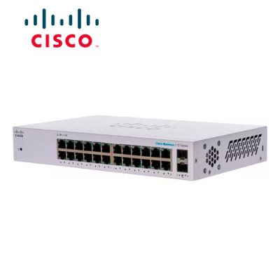 SWITCH CISCO BUSINESS CBS110-24T-NA DE 24 PUERTOS GIGABIT 10/100/1000 + 2 PUERTOS GIGABIT SFP RACKEABLE