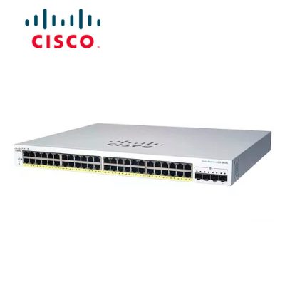 SWITCH CISCO CBS220-48P-4G-NA ADMINISTRABLE L2 DE 48 PUERTOS GIGABIT 10/100/1000 PoE+ 382W + 4 PUERTOS SFP RACKEABLE