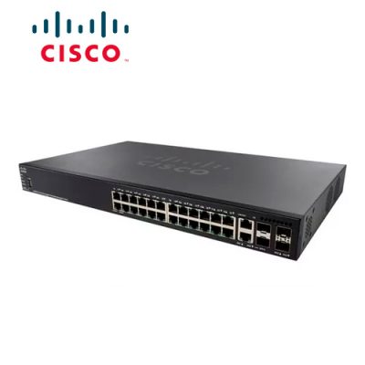 SWITCH CISCO SMB SG550X-24-K9-NA ADMINISTRABLE L3 DE 24 PUERTOS GIGABIT 10/100/1000 + 2 PUERTOS 10GIGABIT SFP+ STACK