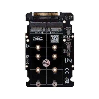 ADAPTADOR 2 EN 1 PARA DISCOS SSD M.2 PCI-E Y SATA M+B KEY A PUERTO U.2