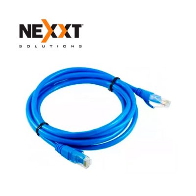 CABLE DE RED SFTP PATCH CORD NEXXT CAT6A CERTIFICADO 7 PIES(GRIS-AZUL)