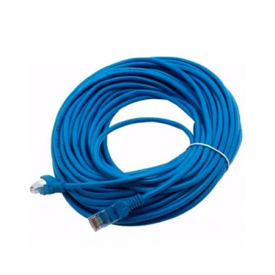 CABLE DE RED UTP PATCH CORD CAT6 CERTIFICADO 30 METROS 24AWG (AZUL-BLANCO)