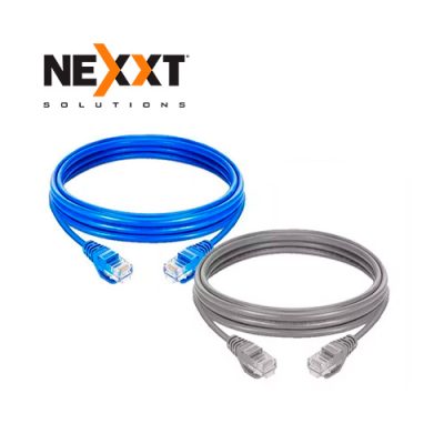 CABLE DE RED UTP PATCH CORD NEXXT CAT5E CERTIFICADO 25 PIES (AZUL-GRIS)