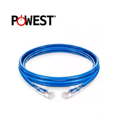 CABLE DE RED UTP PATCH CORD POWEST CAT6A CERTIFICADO 10 PIES AZUL