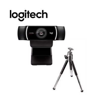 CAMARA WEB FULL HD 1080p LOGITECH C922 PRO CON MICROFONOS CON TRIPODE