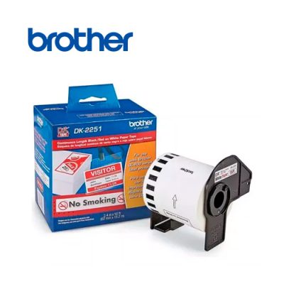 CINTA BROTHER DK-2251 PARA IMPRESORA QL-800 NEGRO O ROJO SOBRE BLANCO