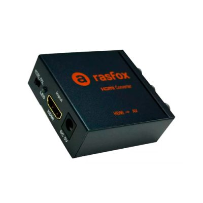 CONVERTIDOR RASFOX DE AUDIO Y VIDEO DE HDMI A 3 RCA 1080P CON ADAPTADOR 5V METALICO