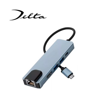 HUB DELTA BYL-2007 5 EN 1 USB-C +2xUSB3.0 +LAN +HDTV + USB-C