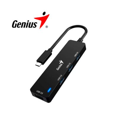 MINI HUB GENUIS UH-400 USB-C A 4 PUERTOS USB 3.0 NEGRO