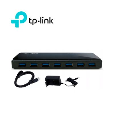 MINI HUB TP-LINK UH720 DE 7 PUERTOS USB 3.0 + 2 PUERTOS USB DE CARGA 2.4A CON FUENTE DE PODER