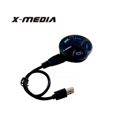 MINI HUB X-MEDIA XM-UB3004 DE 4 PUERTOS USB 3.0 CON EXTENSION