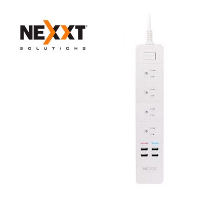 REGLETA INTELIGENTE NEXXT NHP-E610 WI-FI 4 TOMAS 4XUSB CONTROL DE VOZ 110V