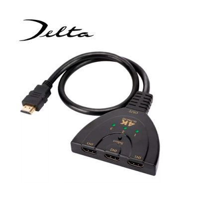 SWITCH DE VIDEO HDMI 4K DELTA DE 3 ENTRADAS A 1 SALIDA