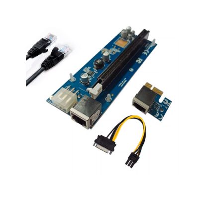 TARJETA DELTA PCI-E X1 A X16 COMPATIBLE CON X1 X4 X8 + CABLE RJ45