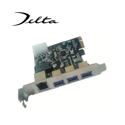 TARJETA PCI EXPRESS X1 DE 4 PUERTOS USB 3.0 + PUERTO LAN RJ45 GIGABIT