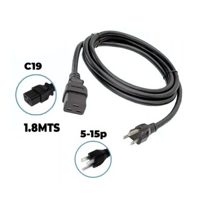 CABLE DE PODER PARA PDU UPS 5-15P A C19 15A 125V 1.8mts.