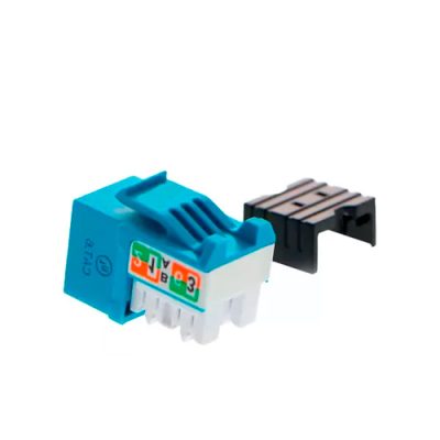 CONECTOR CAMBO JACK RJ45 HEMBRA CAT6 90° TIPO 110 AZUL