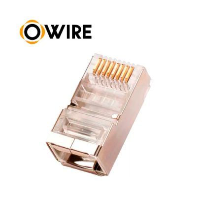 CONECTORES OWIRE PLUG RJ45 CAT5E BLINDADOS FUNDA 100u.