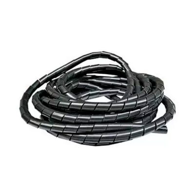 ORGANIZADOR ESPIRAL DE CABLES NEGRO 12mm 10 mts (NEGRO – BLANCO)