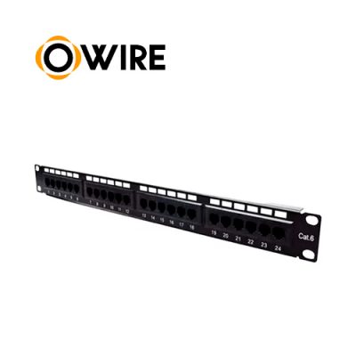 PATCH PANEL OWIRE CAT6 24 PUERTOS PARA RACK 1U