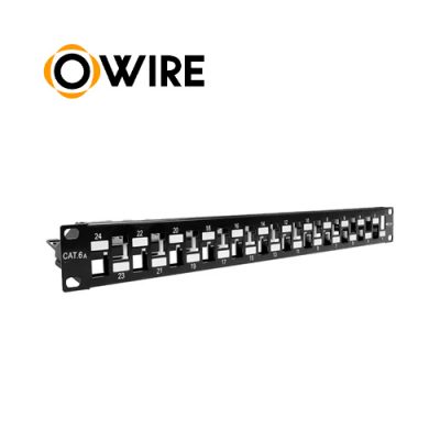 PATCH PANEL OWIRE CAT6A 24 PUERTOS PARA RACK 1U