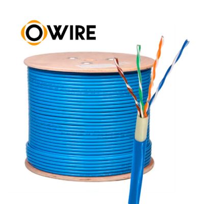 ROLLO DE CABLE SFTP OWIRE CAT6A AZUL CCA 23AWG BLINDADO INTERIOR 305mts.