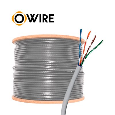 ROLLO DE CABLE UTP 100% COBRE OWIRE GRIS CAT6 23 AWG 305 mts.