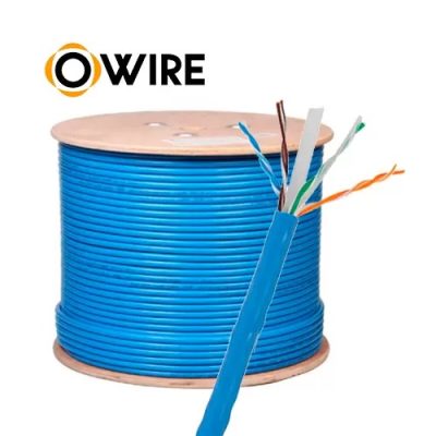 ROLLO DE CABLE UTP OWIRE CAT6 AZUL CCA 23AWG INTERIOR 305mts.