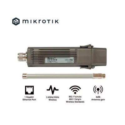 ACCESS POINT WIRELESS AC MIKROTIK RBMETALG-52SHPACN DUAL BAND 2.4GHz 5GHz 433Mbps 1250mW ROUTER OS L4 + PoE