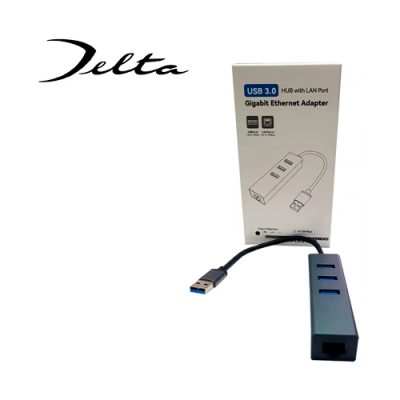 ADAPTADOR HUB DELTA 2 EN 1 USB 3.0 A USB 3.0 + RJ45