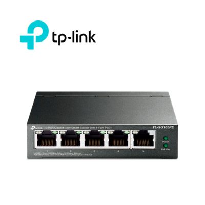 SWITCH TP-LINK TL-SG105PE DE 5 PUERTOS GIGABIT 10/100/1000 CON 4 PUERTOS PoE+ 65W