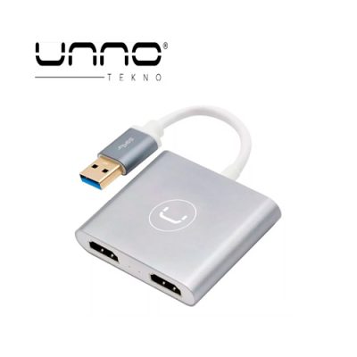 CABLE ADAPTADOR VIDEO UNNO HB1102SV USB3.0 A 2XHDMI HEMBRA