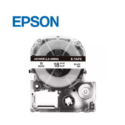 CINTA ETIQUETADORA EPSON LA-5WBN NEGRO SOBRE BLANCO DE 18mm 8m