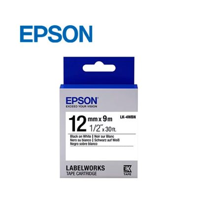 CINTA ETIQUETADORA EPSON LK-4WBN NEGRO SOBRE BLANCO DE 12mm 9m