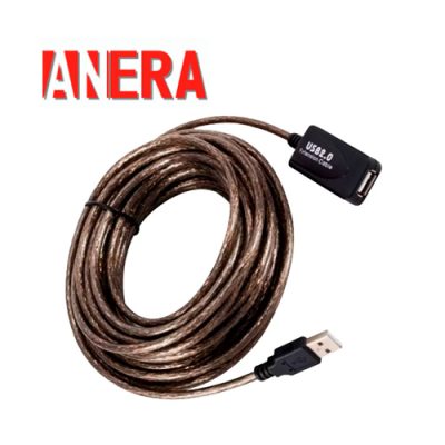 CABLE DE EXTENSION USB 2.0 ACTIVA ANERA MACHO HEMBRA 10 MTS.