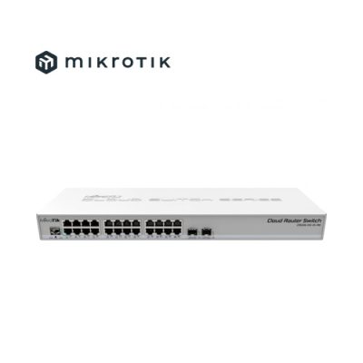 CLOUD ROUTER/SWITCH MIKROTIK CRS326-24G-2S+RM ADMINISTRABLE L3/L2 DE 24 PUERTOS GIGABIT 10/100/1000+2SFP